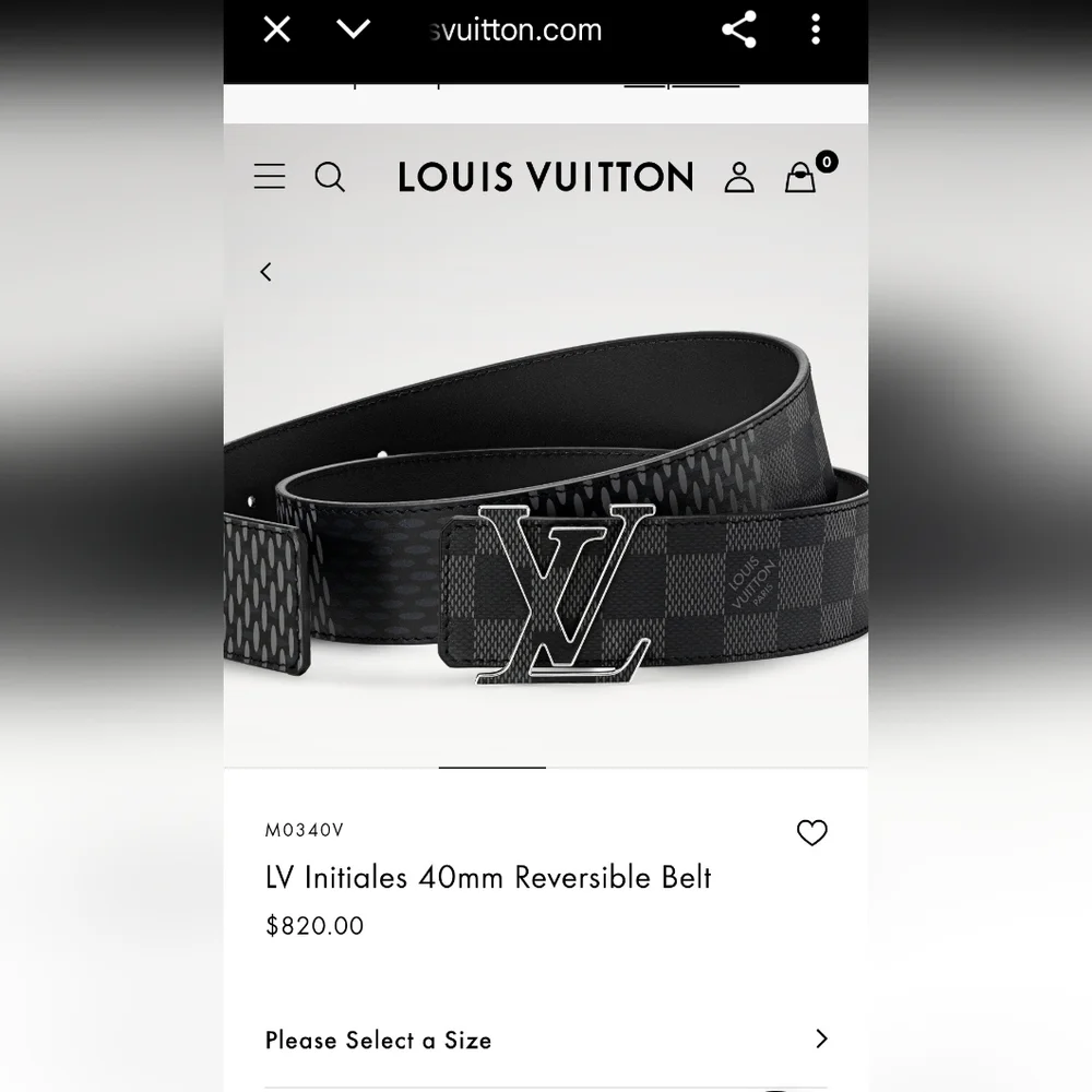 Louis Vuitton 3D Damier Infini recto 2023 Reversible LV Initiales 40MM 100/40 - Picture 8 of 8